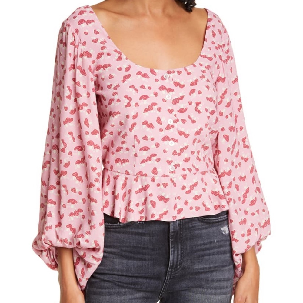 NWT Staud Gisele Mushroom Balloon Sleeve Blouse